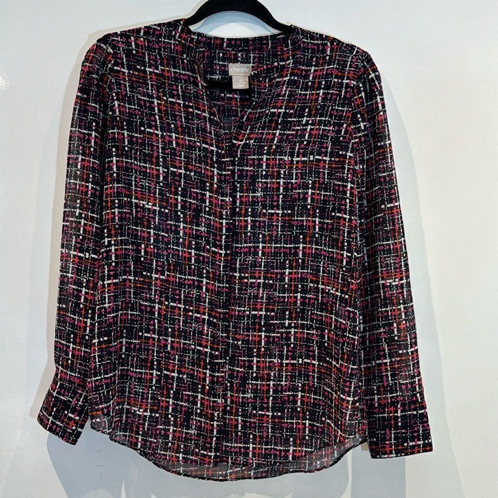 Chicos navy blue size 0‎ blouse, long sleeve